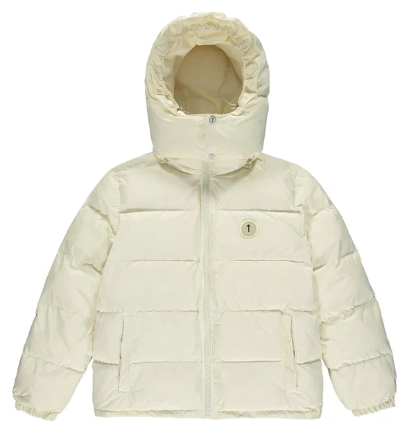 Trapstar Irongate Detachable Hooded Puffer Jacket - Cream - Image 3