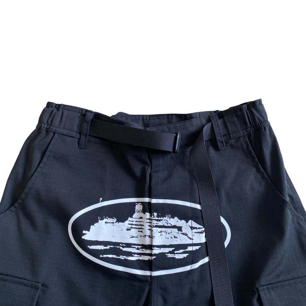 Corteiz Cargo Short - Black/White - Image 3