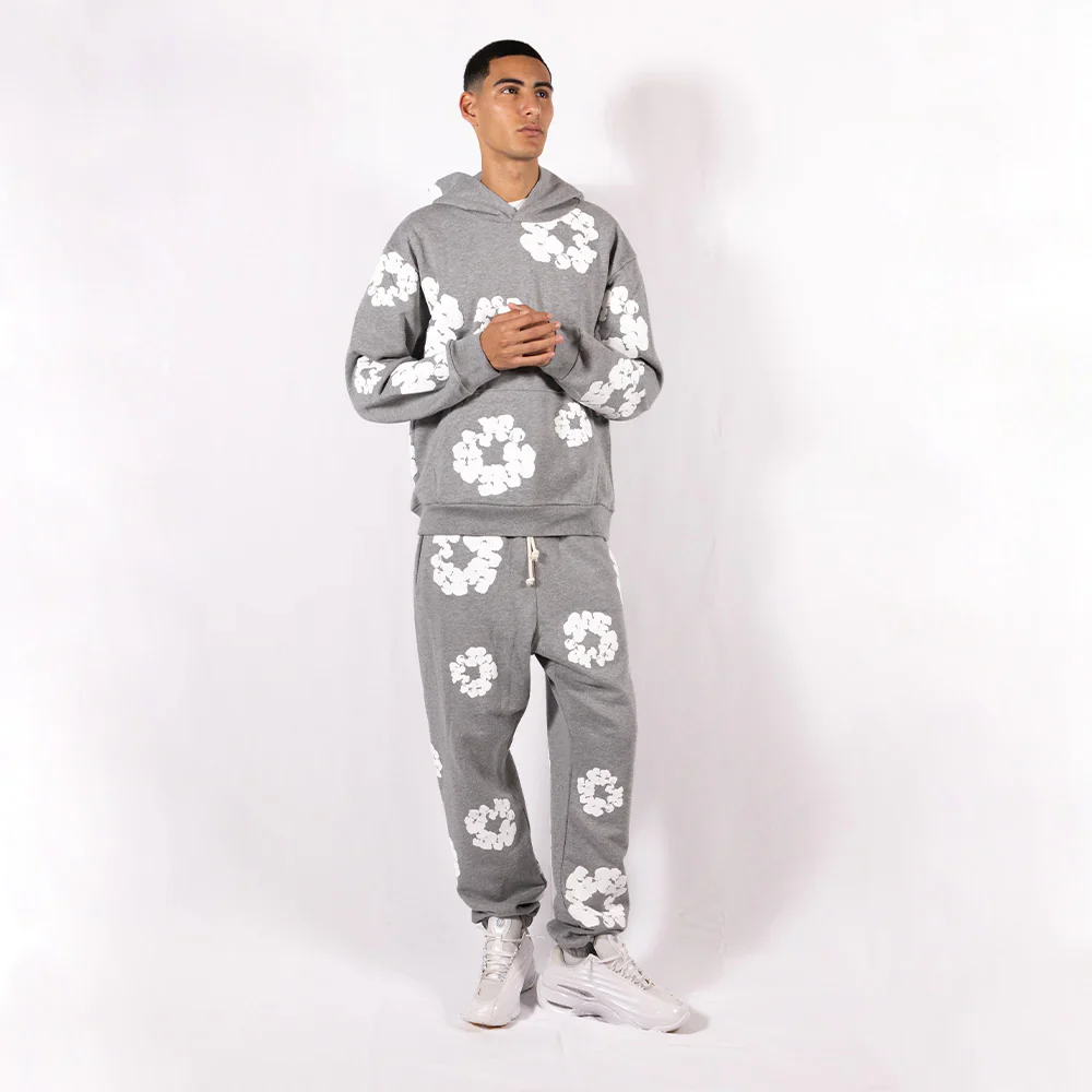 Denim Tears Hoodie The Cotton Wreath Grey - Image 3