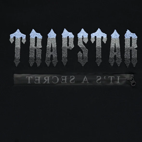 Trapstar Chenille Decoded 2.0 Hooded Tracksuit - Black / Ice Blue - Image 3