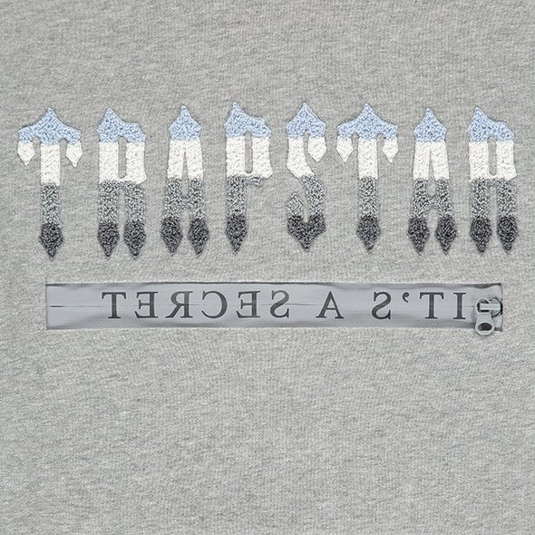 Trapstar Chenille Decoded 2.0 Hooded Tracksuit - Grey / Ice Blue - Image 3