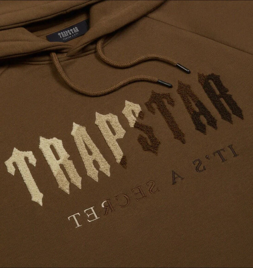 Trapstar Chenille Decoded Hooded Tracksuit - Earth Brown - Image 3