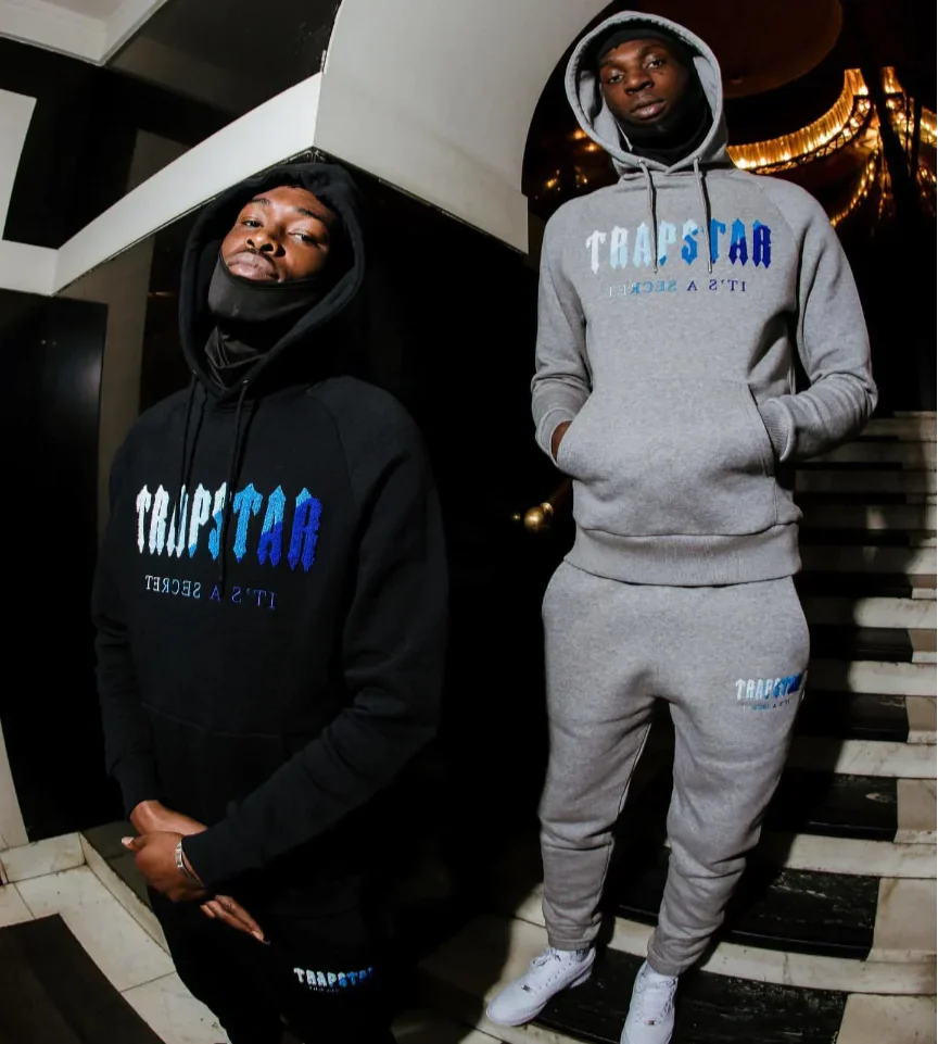 Trapstar Chenille Decoded Hooded Tracksuit Grey Ice Flavours 2.0 Edition - Image 3