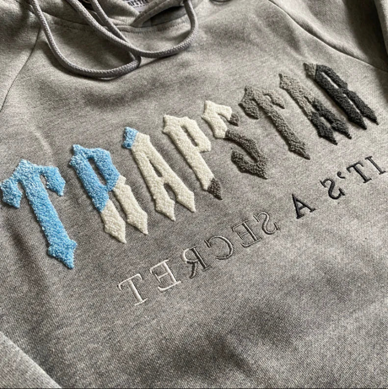 Trapstar Chenille Decoded Hooded Tracksuit - Grey Ice Flavours  Edition - Image 3