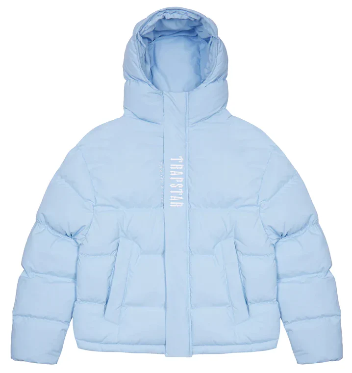 Trapstar Decoded Hooded Puffer Jacket 2.0 - Ice Blue - Image 2