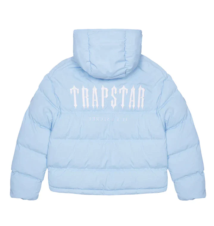 Trapstar Decoded Hooded Puffer Jacket 2.0 - Ice Blue - Image 3