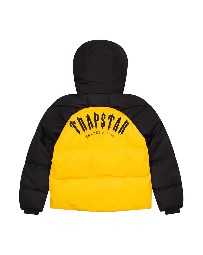 Trapstar Irongate Arch Puffer Jacket AW23 - Yellow / Black - Image 2
