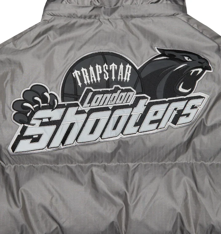 Trapstar Shooters Hooded Puffer Jacket - Grey - Image 3