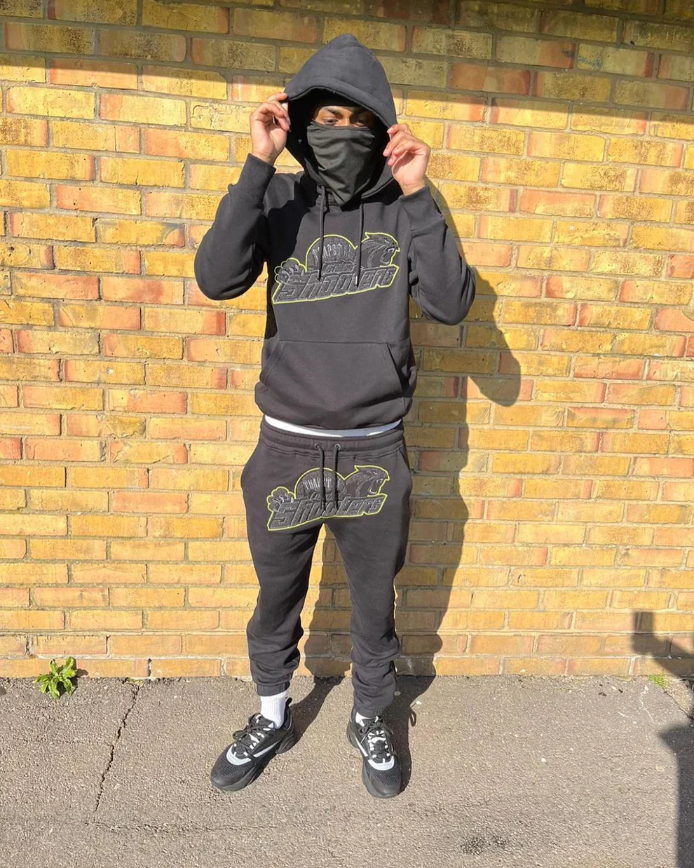 Trapstar Shooters Hooded Tracksuit - Black Lime - Image 4
